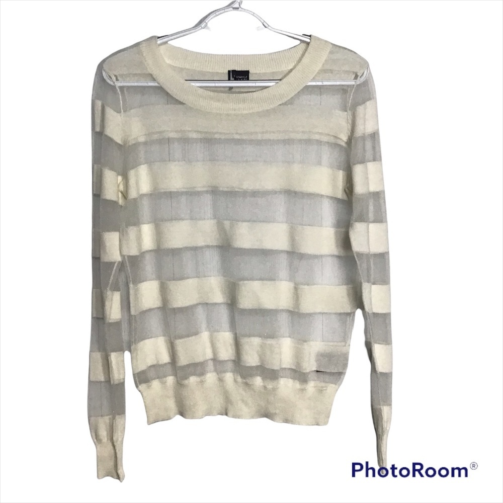 Sparkle & Fade See Through White Sparkly Sweater size S